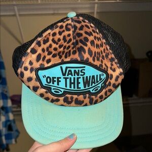 Vans Turquoise and Leopard Trucker Hat